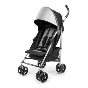 Summer Infant 3Dlite ST Convenience Stroller, Black & Gray - Lightweight Stroller with Steel Frame, Large Seat Area, Multi-Position Recline, Storage Basket - for Travel and More (Gray/Black)