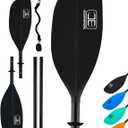 OCEANBROAD 4 Pieces Kayak Paddle 90.5in/ 230cm Alloy Shaft Floatable Kayak Oar for Kayaking Canoeing Boating, 1 Paddle, Black