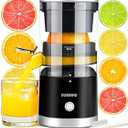 Electric Citrus Juicer Rechargeable - Electric Juicer Machines with USB and Cleaning Brush Portable Compact Juicer for Orange, Lemon, Limes (Black)
