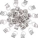 Swpeet 45Pcs Sliver 4/5 Inch Key Fob Hardware with Key Rings Sets, Perfect for Bag Wristlets with Fabric/Ribbon/Webbing/Embossed and Other Hand Craft - 20mm
