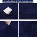 Fivenl 4 Pack 4FT Round Spandex Tablecloth 48 Inch Stretchable Table Cover Washable and Wrinkle Resistant Fitted Round Table Cloth for Wedding, Banquet, Birthday, Party, Restaurant (Navy Blue)