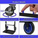 3 in 1 Hand Truck, 600Lbs Capacity, Heavy Duty Collapsible Cart with Retractable Handle, Dolly Cart with 2 Universal Wheel with Brake for Moving Home, Office, School, Shopping, Warehouse, Blue