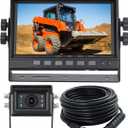 7" 1080P AHD Wired Reverse Rear View Backup Camera System,Guide line,IP69K No Water Leakage Camera, Night Vision, Vibration-Proof 10G for Tractor/Truck/Excavator/Caravan/Skid Steer/Heavy Equipment