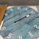 Wall Clock, 24 Inch Teal Wooden Clock Rustic Kitchen Clocks Silent Non-Ticking Clock Vintage Clocks Indoor Wall Clocks Decor Farmhouse Wall Clock Battery Operated for Living Room Office