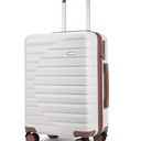 CLUCI Carry On Luggage with Spinner Wheels,Lightweight Hardside Suitcase PC Hardshell Luggage with TSA Lock,20" Carry-On(Beige)