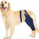 Dog Rear Leg Sleeve to Prevent Licking - Comfortable Recovery Sleeve for Back Hind Leg, Wound Recovery After Surgery for Torn ACL/CCL TPLO, Cone Alternative,Upgraded Threaded Opening (Deep Blue)