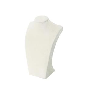 Coward Necklace Bust Stand, Necklace Holder Stand, Beige Velvet Necklace Jewelry Display Holder for Home Use or Store Shop Show (9" Hight)