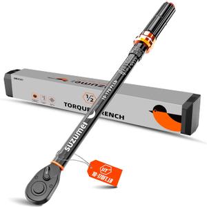 SUZUME Torque Wrench 1/2 Drive (10-170 Ft. Lb/ 14-231 N.m) 3% High Accuracy Torque Wrench 72 Tooth Dual-Direction Adjustable Dual-Scales Torque Wrenches for Bicycle, Moto, Car