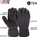 SKYDEER Women's Winter Warm Deerskin Suede Gloves With Polar Fleece and Thermal Insulated 3M Thinsulate Insulation (SD8663T) (Black, M)