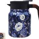 35 Oz Vintage Floral Tea Pot with Infuser,Insulated Stainless Steel Loose Leaf Teapot,6-12 Hour Hot/Cold Retention, Portable for Travel