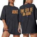 Women Oversized Auntie Shirts Funny Cool Aunt Shirt Gifts Tee Top