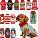 AXIIJGL Dog Christmas Costume Elf Outfits for Dogs with Leash Hole Small Dog Christmas Outfits Pullover Gray Clothes Clothes for Dachshund Chihuahua Frenchie