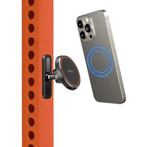 APPS2Car Magnetic Phone Holder for Gym, Alloy Base & Ball Joint, Attach to Metal Surfaces, Dual Magnetic Phone Mount for MagSafe iPhone 12-17 Series