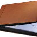 Inkline 7 Ring Check Binder Portfolio -Professional PU Leather Binder with Zippered Closure -500 Check Capacity -9x13 Inch Sheets -Document & Card Organizer - Large Tablet Pocket - Brown (80016)