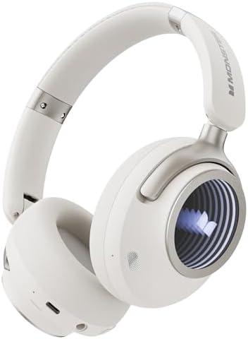 Monster Persona 4th ANC Active Noise Canceling Headphones, Wireless Bluetooth Over-Ear Headphones with 3 EQ Modes, and 70H Playtime, Bluetooth 6.0, Deep Bass, Foldable Comfort Design for Travel, White