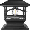 Davinci Lighting Edison Solar Outdoor Post Cap Lights - 4x4 5x5 6x6 - Bright LED Light for Fence Deck Garden or Patio Posts - Slate Black (1 Pack)