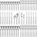 Pleafind 60-Pcs Silverware Set Service for 12, Premium Stainless Steel Flatware Set, Include Forks Spoons and Knives Set, Mirror Polished Cutlery Utensil Set for Home Restaurant, Dishwasher Safe