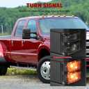 YITAMOTOR Towing Mirrors Side Mirror Compatible with 1999-2016 Ford F250 F350 F450 F550 Super Duty, Power Heated Manual Telescoping Foldable LED Turn Signal Light Smoke