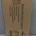 Metal K Cup Holder, 2 Tier Coffee Bar Organizer with 4 Coffee Mug Hooks, Multi-functional Countertop Coffee Station Tray Wooden K Cup Organizer - Black