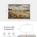 ARPEOTCY Extra Large Vintage Framed Wall Art, 36x54 Inch Colorful Wild Flowers Landscape Hanging Framed Wall Art Decor for Living Room Bedroom Office, Retro Rustic Home Decor Aesthetic