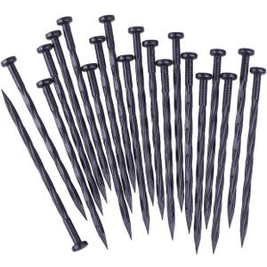50PCS Landscape Anchoring Spikes, 8 Inch Spiral Plastic Landscape Spikes for Garden Lawn Yard, Paver, Weed Barrier, Artificial Turf