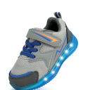 YESKIS Toddler Boys Girls Light Up Shoes LED Flashing Lightweight Mesh Breathable Adorable Running Sneakers for Toddler and Little Kid , 5