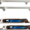 Silver Sports License Plate Frame Cover Holder Spoon JDM Japan Truck Car Accessories Stainless Steel 2Pcs