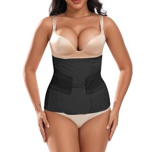 Moolida Abdominal Binder Post Surgery Postpartum Belly Band Belly Wrap Hernia Belt Stomach Compression Wrap C-Section,Black,XXL, XX-Large