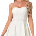 Allegra K Women's Sexy Tube Strapless Dress Sweetheart Neckline Off Shoulder 2026 Cocktail Party Mini Short Dresses (Medium, Cream White)