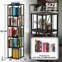 BAMEOS Solid Wood Rotating Bookshelf Tower 5 Tier360Storage Spinning Bookcase, Black Cube Corner Bookshelf for Office,Bedroom and Living Room