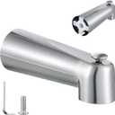 Enhon 7 Inch Slip on Tub Spout with Diverter, Compatible with Moen 3839/Moen 3853, Bathtub Diverter Spout Fits 1/2 Copper Water Tube(5/8 Diameter), 5/32 Hex Wrench(Brushed Nickel,Classic)