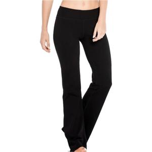 Houmous Women's Cotton Bootcut Pants Inner Pocket(Tall-35 Inseam-Black, Large)