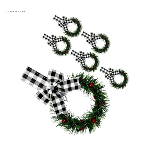 Christmas Wreath with Ribbon Bow for Front Door - Festive Holiday Decoration with Red and Green Pine Accents