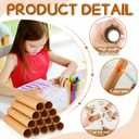 Henoyso 72 Pcs Cardboard Tubes for Crafts, Thick Toilet Paper Rolls Empty for Kids Classroom Projects End of School Year Crafts Mother's Day DIY Gift Supplies (1.77 x 10 Inch,Brown)
