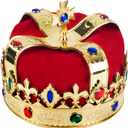 Funny Party Hats Royal king Crown - Regal King Crown - Costume Headwear with Colorful Jewels - One Size