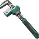 Upgraded 16 inch Heavy Duty Adjustable Pipe Wrench with [Silicone Non-slip Grip] Adjustable Wrench Fits a Variety of Fastener Sizes for Construction Machine Automobiles Home Repairs 16'' Green