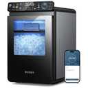 ecozy Nugget Ice Maker Countertop, First Full-Color Smart Panel 44 lbs/24H Ice Machine with APP & Voice Control, Double-Layer Insulation, Pull-Out Water Tank, Soft Pebble Chewable Ice, Self-Cleaning, Silver 