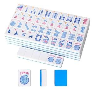 GUSTARIA American Mahjong Tiles (1.2”, Tiles Only), 166 Pcs American Mahjong Tile Set with Blue Color