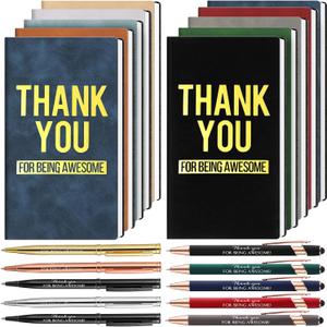 Ireer 10 Sets Employee Appreciation Gifts A6 PU Leather Notebooks with Pens Thank You Inspirational Journal Valentines Gift for Coworker Team Teacher Office Staff(Being Awesome,Classic)