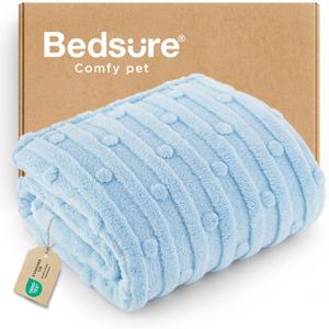 Bedsure Dog Blanket for Small Dogs Washable - Fluffy Fuzzy Puppy Cat Blanket with Premium 300GSM Coral Fleece Soft for Pet Kitten Doggy, Blue, 25x35IN