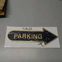 Parking - Parking with Arrow - Parking Signage - Parking wall Sign - Outdoor Parking Sign - Parking Sign for Business - Easy Install Customer Parking Plaque - Black and Gold- Made in the USA