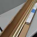 BlastHome Non-Adjustable Luxury Curtain Rods for Windows, 1  Rod Set, 8 foot Fixed Length (Two Rods Connect for a Seamless Look), Brushed Gold