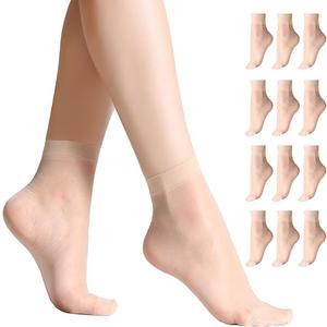 Women's Ankle High Sheer Socks for Women Nylon Socks Soft Tight Hosiery with Reinforced Toe