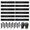 40Ft Galvanized Steel Landscape Lawn Edging, 40" X 8" (12 Pack) Metal Landscape Edging Border with 12 Clips, Metal Garden Edging Border, Metal Edging for Landscaping, Garden, Yard, Pathway