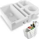 Topper Tray Cup Holder Accessory for Bogg Bag Original Large/X-Large, Fits for Stanley 40oz - Lightweight Beach Bag Accessories Table Top (White)