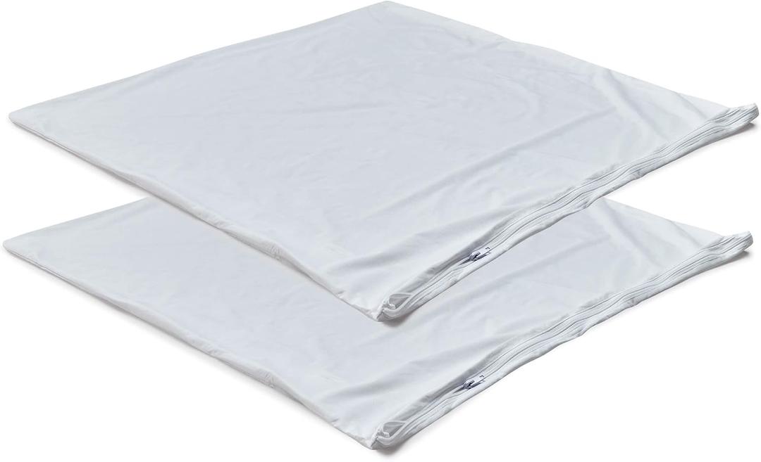 Waterproof Down Feather Proof Euro Pillow Protectors 28x28 Pack of 2 European Size Pillow Covers for Square Throw Pillow