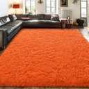 10x14 Large Area Rugs for Living Room, Ultra Soft Orange Big Shag Rug for Bedroom Nursery, Modern Fluffy Plush Carpet for Girls Boys Kids Room Dorm Home Decor, Upgrade Non-Slip