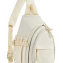 BAGSMART Small Crossbody Sling Backpack, Travel Casual Daypack Backpacks, Cross Body Chest Bag Backpack, White Opal