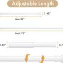 Amazer Spring Tension Shower Curtain Rod, 42-72 Inches Rust-Resistance Tension Curtain Rod Bathroom Rod, Adjustable Shower Curtain Rod No Drill, White