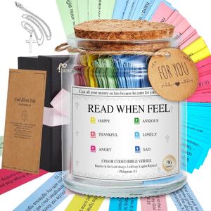 Bible Verse Jar, Read Me When Bible Verses Jar For Daily Encouragement, Inspirational Prayer & Reflection,Graduation Gift for Her,Gifts for Mom from Daughter Son, Christian Gifts for Women